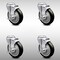 Service Caster 5 Inch SS Black Polyurethane Wheel Swivel Bolt Hole Caster Set with Brake SCC SCC-SSBH20S514-PPUB-BLK-TLB-4 - alternate 1